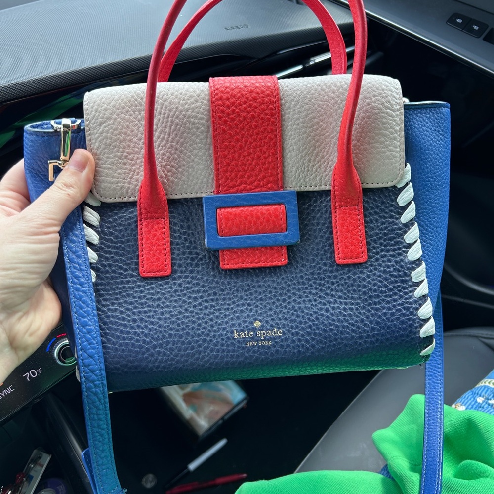 Kate Spade Alexa bag in Blue, Red, and White